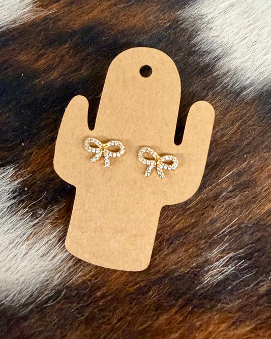 Gold Bow Earrings