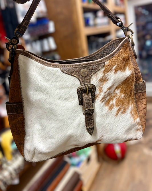 Cowhide Buckle Bag