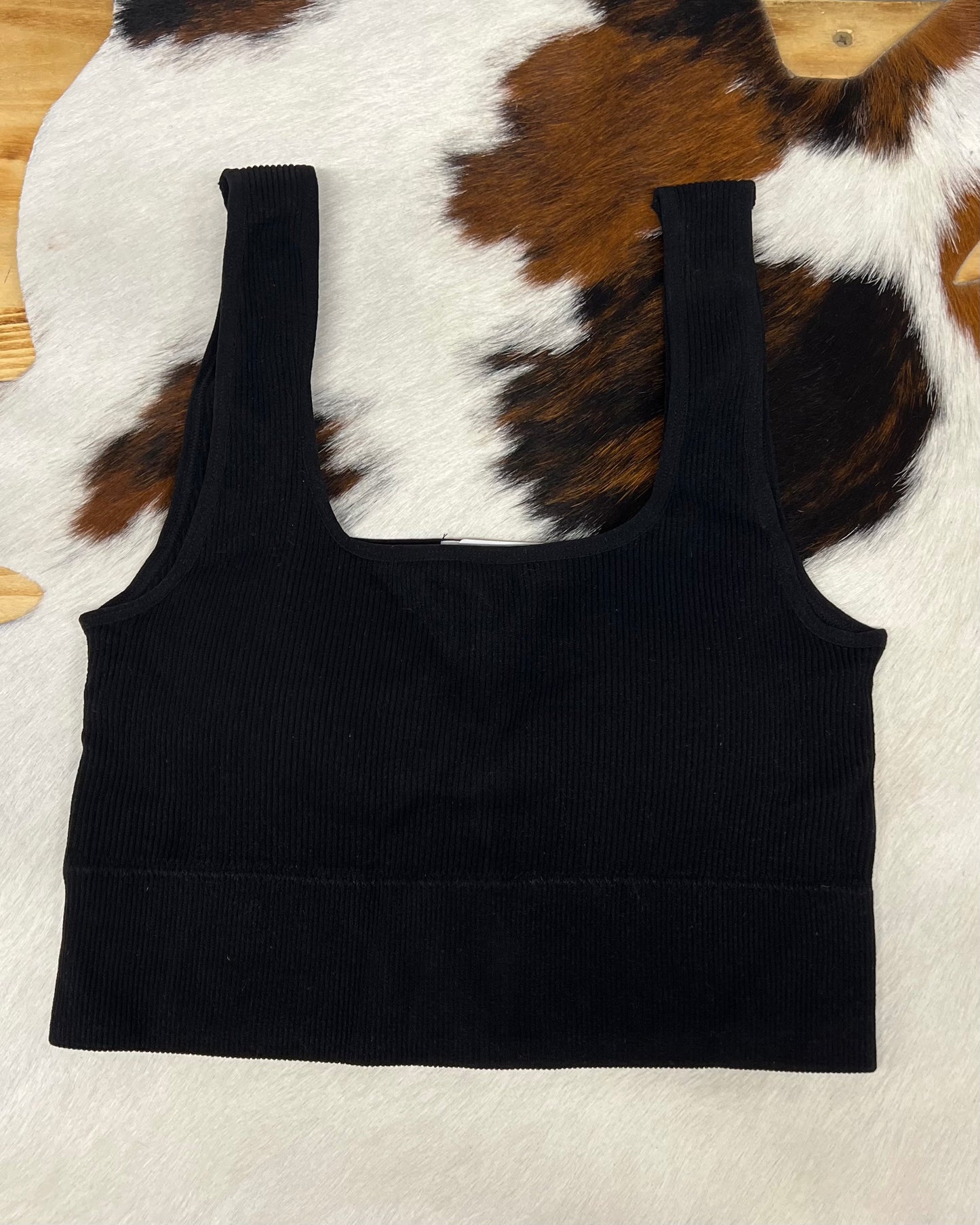Square Neck Bralette - Black