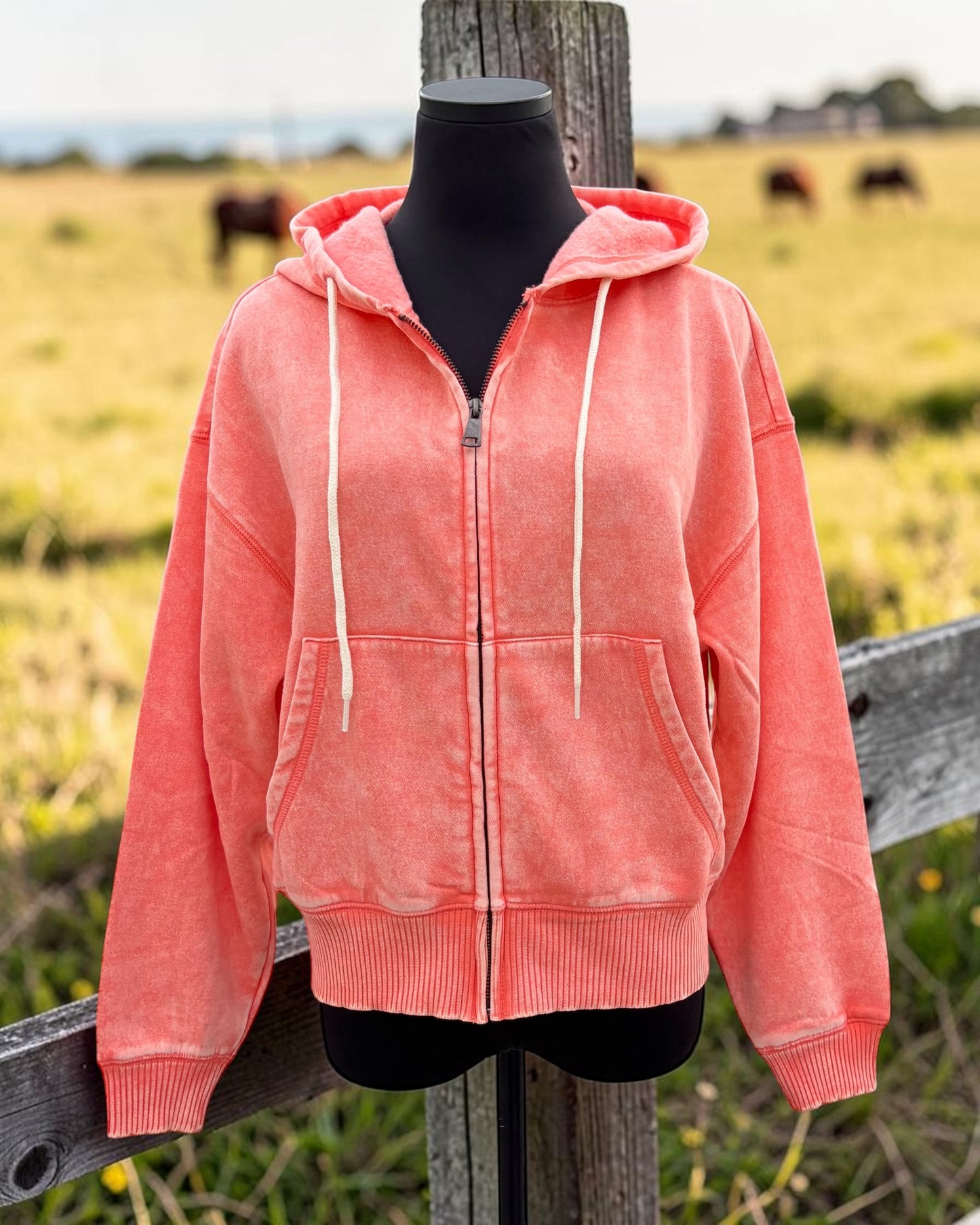 Coral Full Zip Hoodie