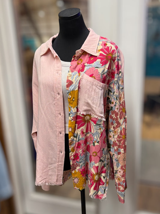 Rose + Blush Oversized Top