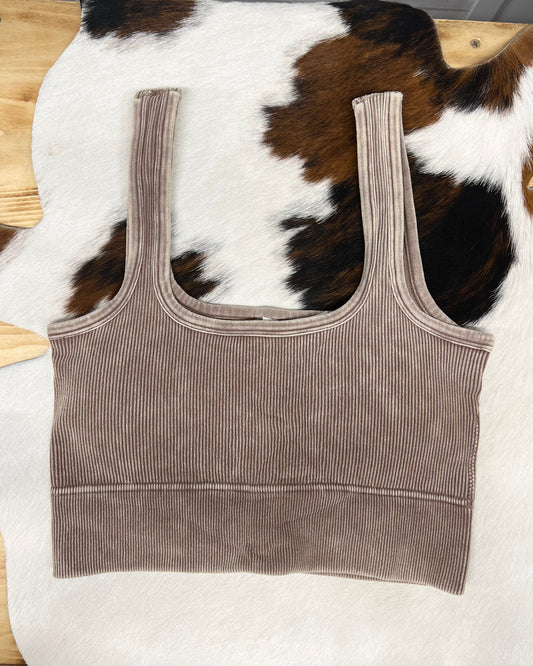 Square Neck Bralette - Mocha