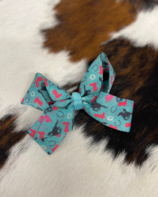 Turquoise Cowgirl Bow
