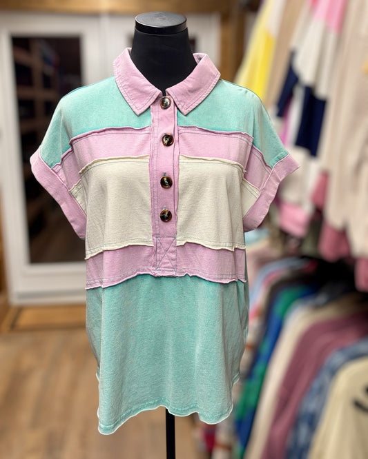 Seafoam Colorblock Top