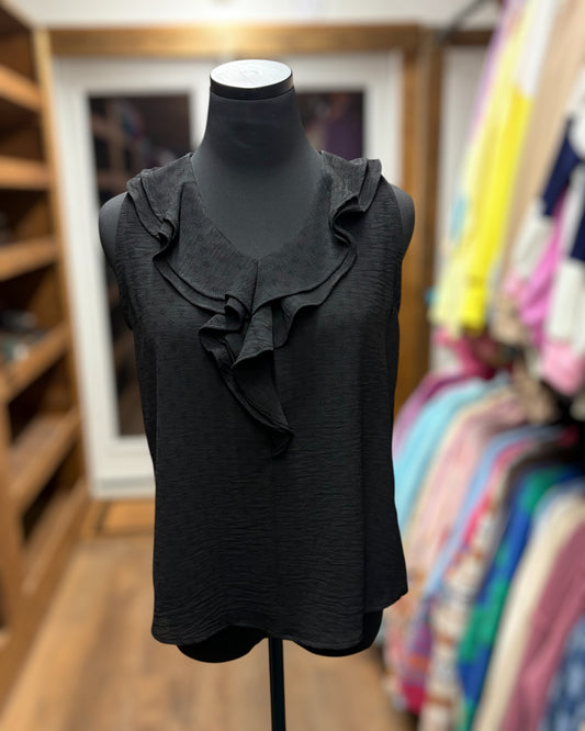 Black Ruffle Top