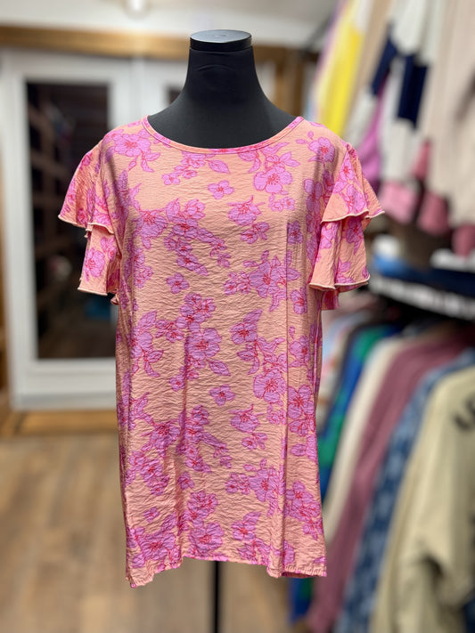 Double Ruffle Floral Top