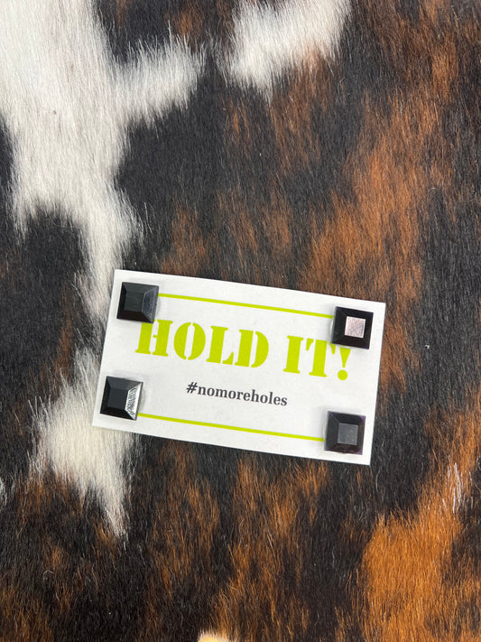 Hold It! Magnetic Number Holders - Black Square