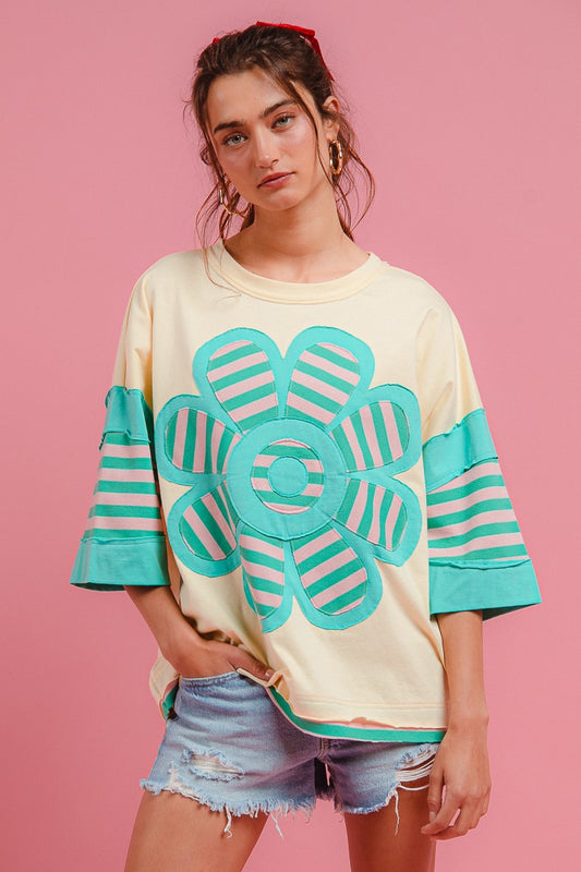 Ivory + Jade Flower Top