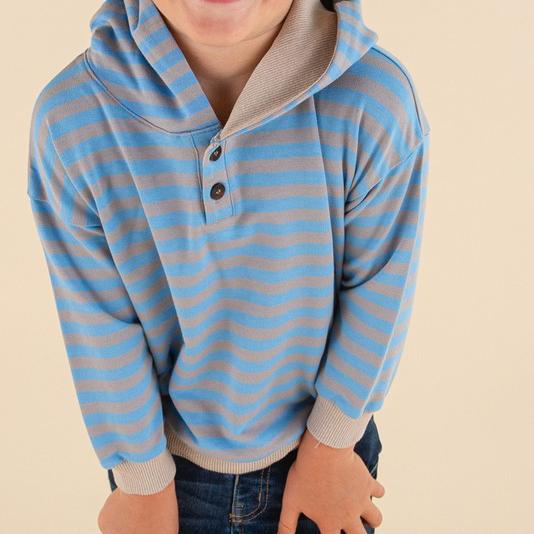 Kids Blue Stripe Hoodie