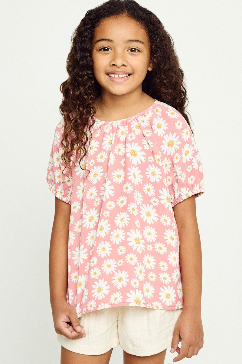 Youth Daisy Pink Top