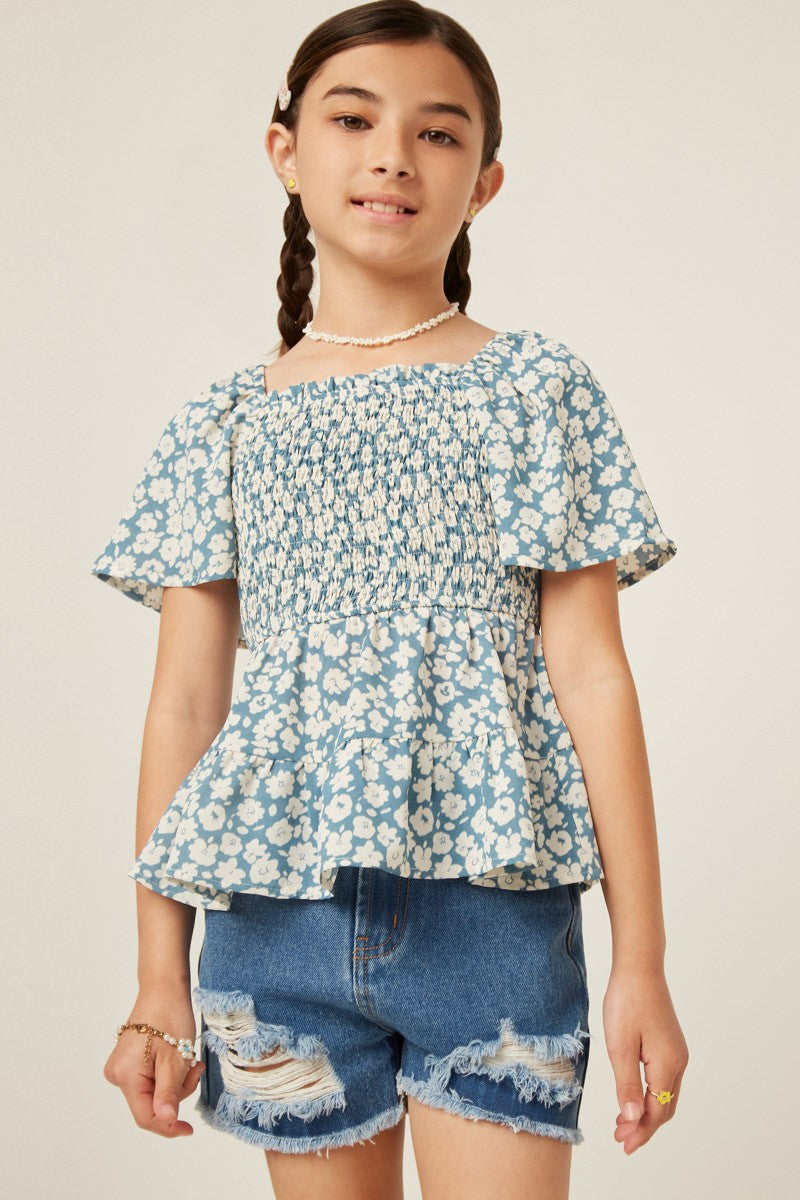 Youth Ditzy Blue Floral Top