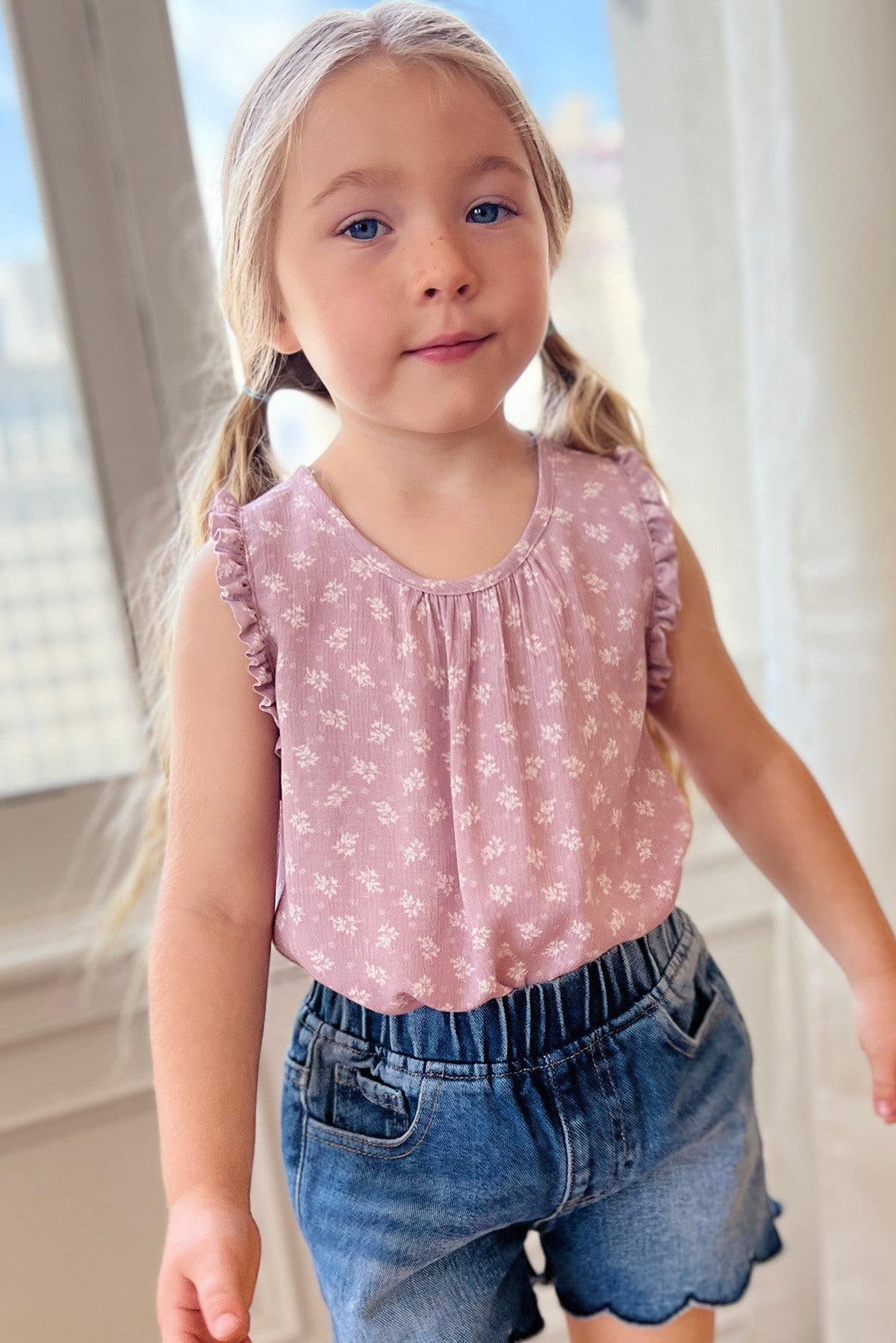 Youth Mauve Floral Top