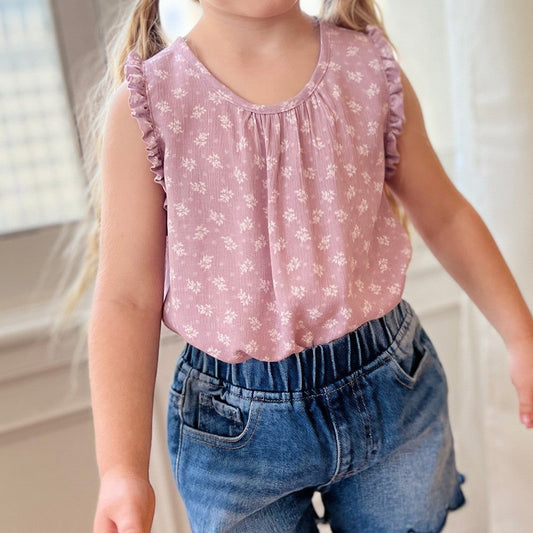 Youth Mauve Floral Top