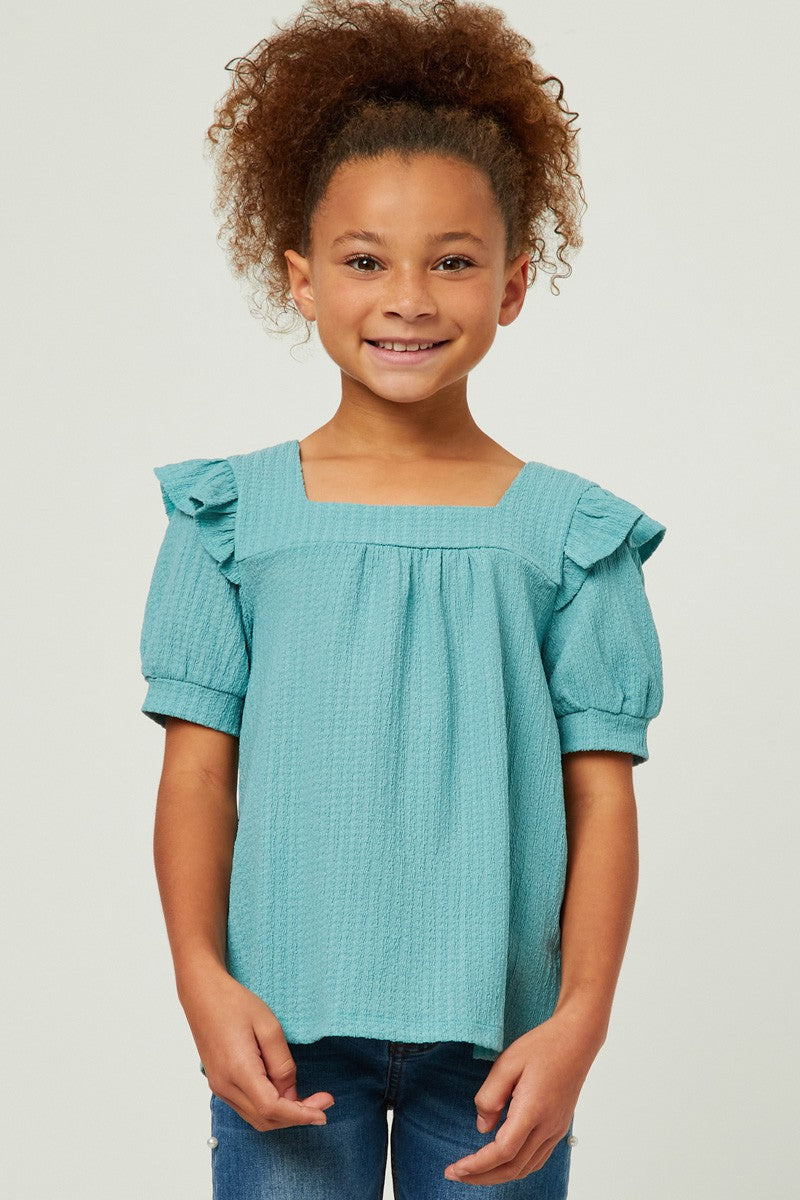 Youth Turquoise Textured Top